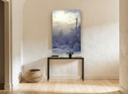 Frosted Ridge Sunburst landscape canvas print on the wall of a hallway