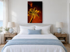 Palm Under Red Sky landscape canvas print on the wall of a bedroom