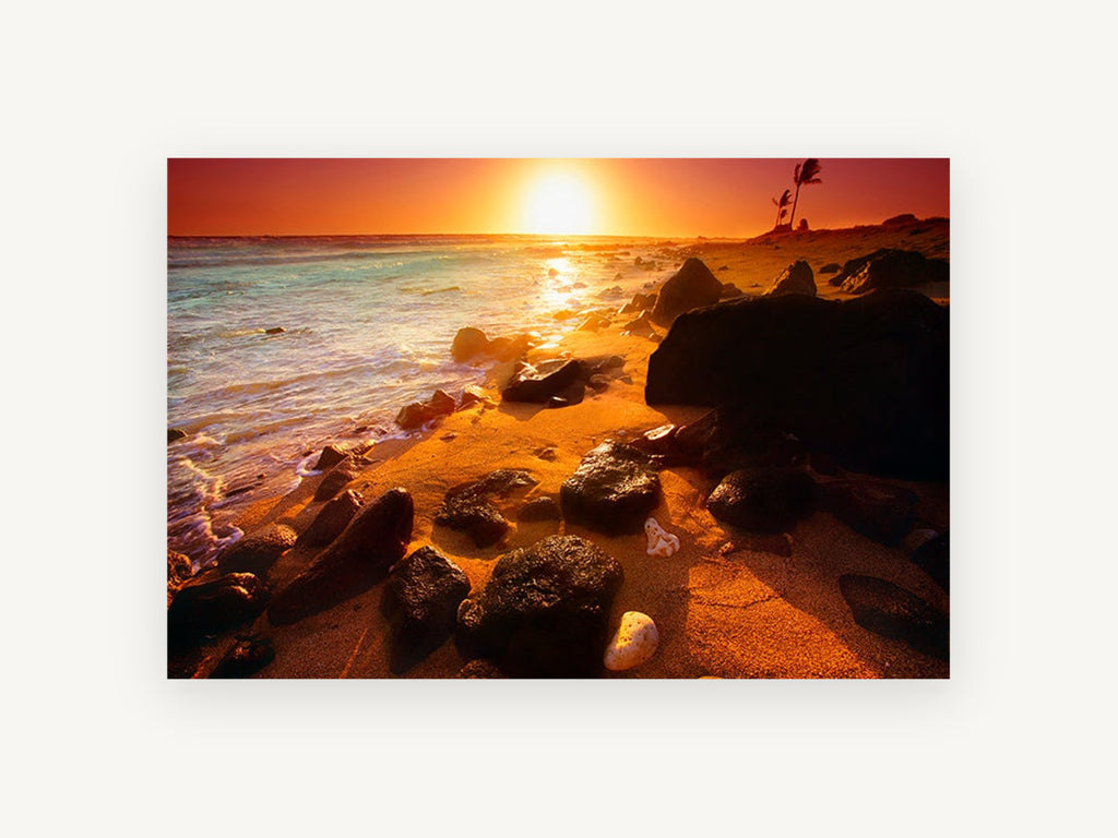 Ember Shore Sunset, coastal canvas wall art print, front view