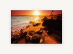 Ember Shore Sunset, coastal canvas wall art print, front view