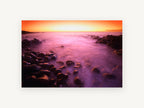 Violet Tide Sunset, coastal canvas wall art print, front view