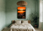 Ember Lake Glow landscape canvas print on the wall of a bedroom