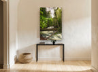 Silken River Forest landscape canvas print on the wall of a hallway