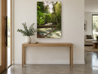 Silken River Forest landscape canvas print on the wall of a entry hall