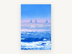 Three Sails Blue Horizon, coastal canvas wall art print, front view