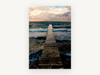 Jetty into the Squall, coastal canvas wall art print, front view