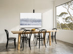 Hoarfrost Tree Line landscape canvas print on the wall of a dining room