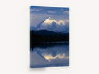 Alpenglow Mirror Lake, snowy mountain lake reflection photograph, landscape canvas wall art print ready to hang