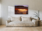 Glowing Rock Arch landscape canvas print on the wall of a living room