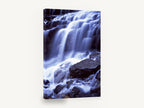 Silk Cascade Rocks, blue waterfall long exposure photograph, landscape canvas wall art print ready to hang