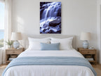 Silk Cascade Rocks landscape canvas print on the wall of a bedroom