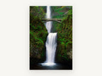 Bridge Over Falls, two tier waterfall bridge photograph, landscape canvas wall art print, front view