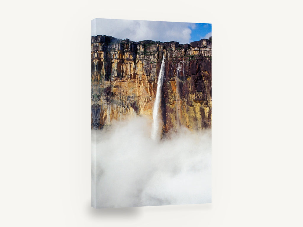 Cliff Veil Falls, waterfall over sandstone cliff photograph, landscape canvas wall art print ready to hang