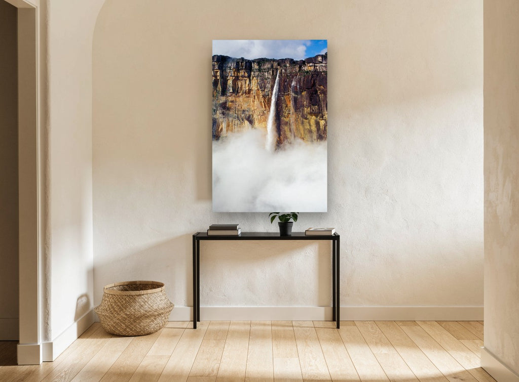 Cliff Veil Falls landscape canvas print on the wall of a hallway