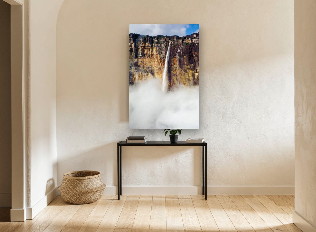 Cliff Veil Falls landscape canvas print on the wall of a hallway