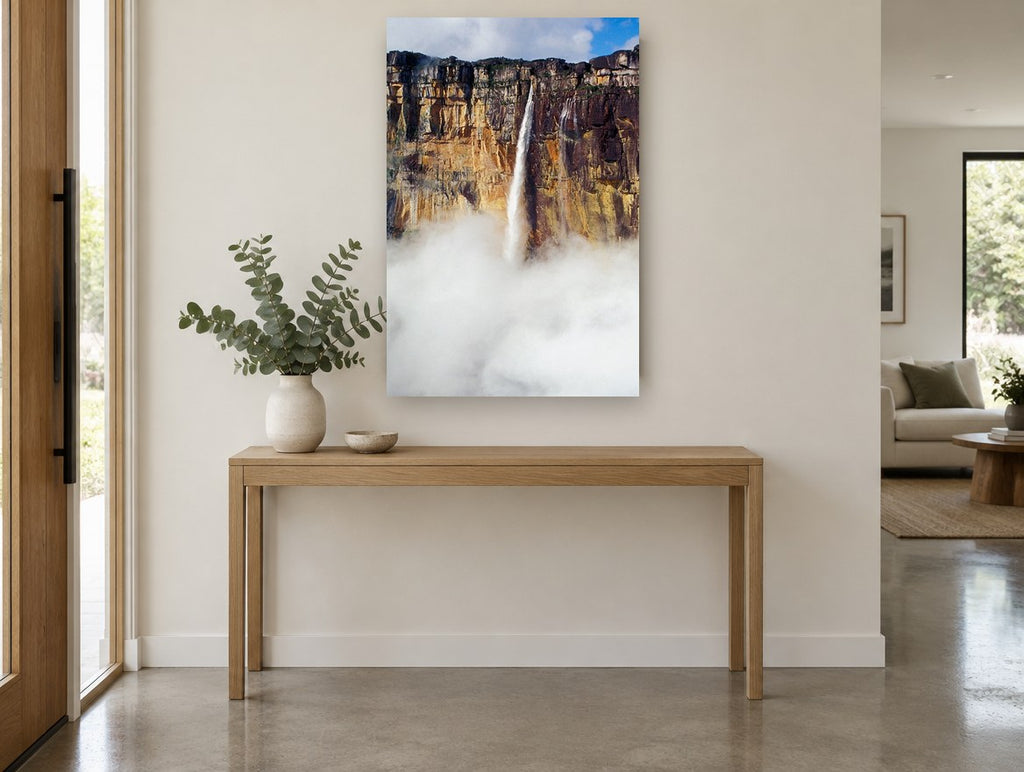 Cliff Veil Falls landscape canvas print on the wall of a entry hall