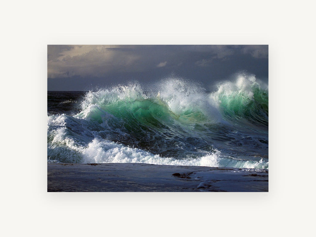 Emerald Surge, coastal canvas wall art print, front view