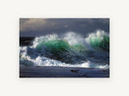 Emerald Surge, coastal canvas wall art print, front view