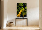 Palms After Dark landscape canvas print on the wall of a hallway