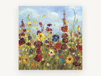 Meadow Under Blue Sky, floral canvas wall art print, front view