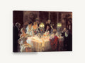 Candlelit Dinner Party, evening dinner party table painting, kitchen canvas wall art print ready to hang