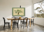 Map Palm Study floral canvas print on the wall of a dining room