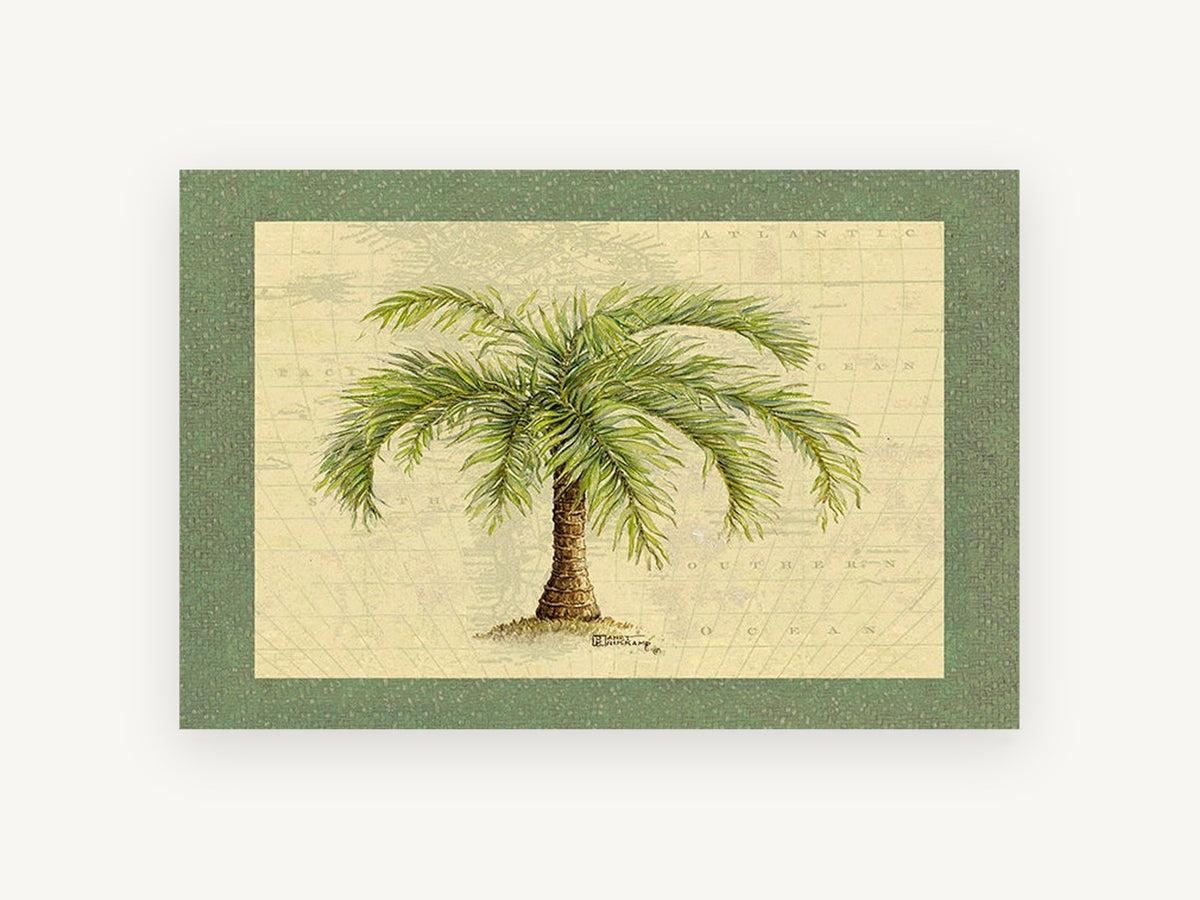 Palm on the Chart, floral canvas wall art print, front view