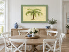 Palm on the Chart floral canvas print on the wall of a Hamptons dining room