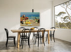 Afternoon on the Sand coastal canvas print on the wall of a dining room
