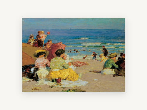 Afternoon on the Sand, coastal canvas wall art print, front view