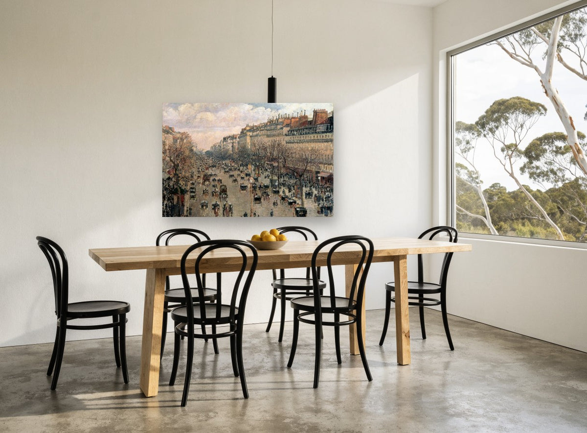 Boulevard in Afternoon Light city canvas print on the wall of a dining room