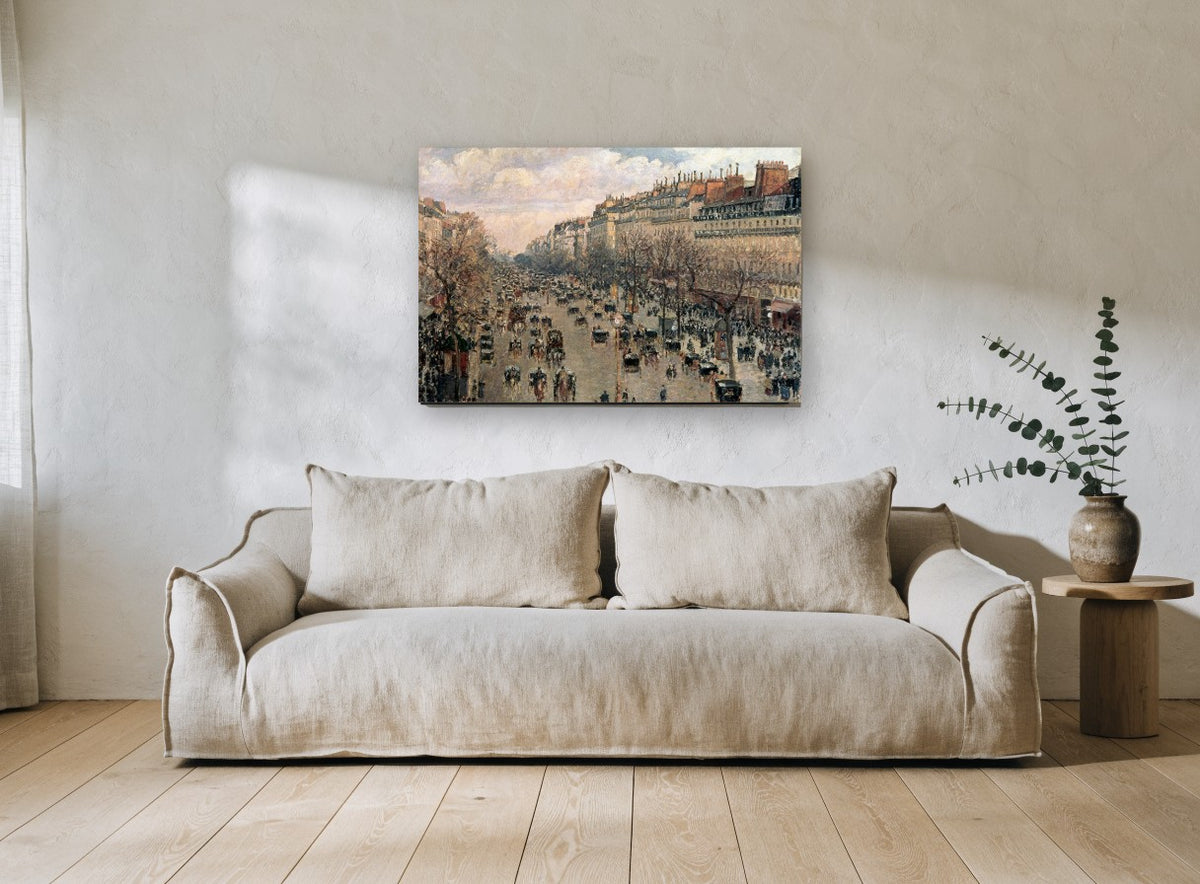 Boulevard in Afternoon Light city canvas print on the wall of a living room