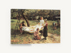 Orchard Apple Harvest, apple orchard harvest figurative painting, floral canvas wall art print ready to hang