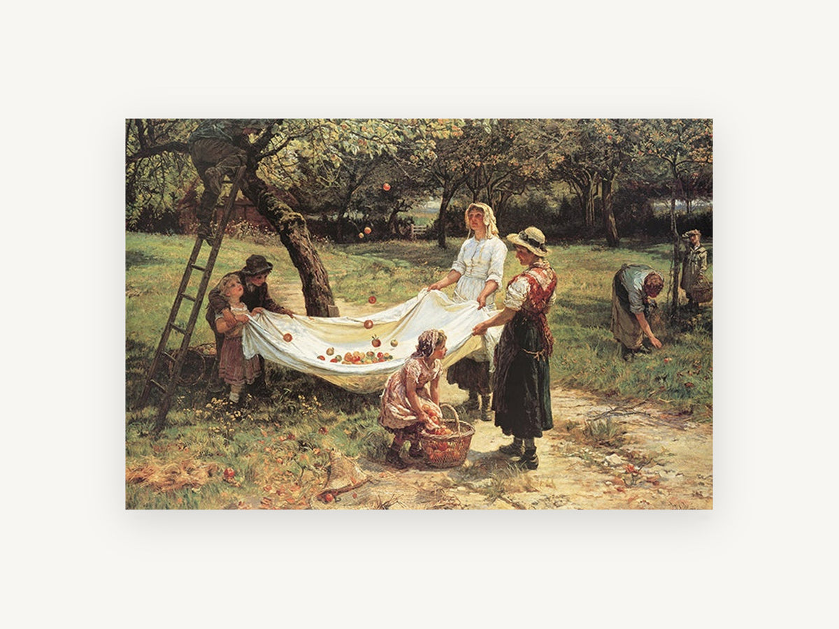 Orchard Apple Harvest, floral canvas wall art print, front view