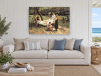 Orchard Apple Harvest floral canvas print on the wall of a beach house living room