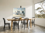 Family Beach Portrait coastal canvas print on the wall of a dining room