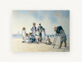 Family Beach Portrait, coastal canvas wall art print, front view