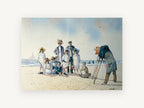 Family Beach Portrait, coastal canvas wall art print, front view