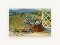 Lavender Basket Terrace, floral canvas wall art print, front view