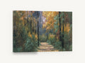 Leaf Strewn Forest Path, autumn forest path landscape painting, floral canvas wall art print ready to hang