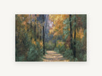Leaf Strewn Forest Path, floral canvas wall art print, front view