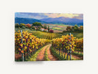 Autumn Vineyard Lane, autumn vineyard landscape painting, floral canvas wall art print ready to hang