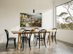Terrace Over the Harbour coastal canvas print on the wall of a dining room