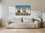 Geese in the Rain animal canvas print on the wall of a living room