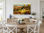 Autumn Farmhouse Valley floral canvas print on the wall of a Hamptons dining room