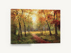 Autumn Forest Path, autumn forest path impasto landscape, floral canvas wall art print ready to hang