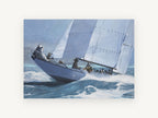 Heeling Into the Swell, coastal canvas wall art print, front view