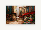 Flower Market Lane, floral canvas wall art print, front view