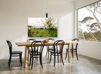 Blossom Above the Bay coastal canvas print on the wall of a dining room