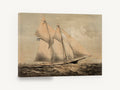 Sepia Schooner Voyager, vintage schooner yacht sepia, coastal canvas wall art print ready to hang